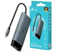 TP-Link UH5020C Hub USB-C 5 en 1, HDMI 4K@60Hz, USB-C PD rápido de 100W, Puerto USB-C+2 Puertos USB-A 3.0 hasta 5 Gbps, soporta Mac OS, Windows 11/10/8.1/8/7, Linux OS, iPadOS, iOS, Android y Chrome