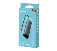 TP-Link UH6120C Hub USB 3.0 UH6120C, 6 Puertos USB y 2 Puertos de Carga Tipo-C, Velocidad de Transferencia de hasta 5Gbps, Carga Rápida 5V/2.4A, Diseño Compacto y Portátil, Windows, Mac y Linux