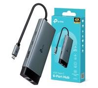 TP-Link UH6120C - Hub USB-C, 6 puertos, 5 Gbps, Plug&Play, Windows, Mac | Hub USB con 6 Puertos. Transferencia hasta 5Gbps. Puerto de Carga Tipo-C. Plug & Play. Compacto y Portátil.