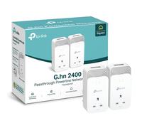 TP-Link Kit de Inicio de Adaptador Powerline Passthrough con Cable, protocolo avanzado G.hn MIMO, Toma de Corriente Adicional, 2+2 Puertos Gigabit Ethernet, no Requiere configuración, Plug and Play,