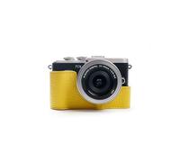 TP Original Genuino Hecha a Mano de Cuero Genuino Half Camera Case Bag para Olympus EPL9 E-PL9 Color Amarillo