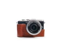 TP original genuino hecho a mano de cuero genuino Half Camera Case Bag para Olympus EPL9 E-PL9 color Rufo