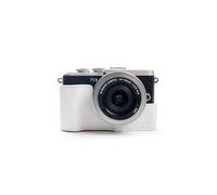 TP original genuino hecho a mano de cuero genuino Half Camera Case Bag para Olympus EPL9 E-PL9 color blanco