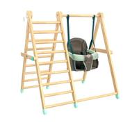 TP Toys Active Tots Pikler Style - Escalada y Columpio de Madera para Uso en Interiores y Plegable, Juguete para bebés y niños pequeños, Juego de Escalada y Juego de Interior Montessori con Columpio