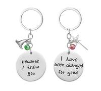TPALPKT Wicked the Musical Collar Because I Knew You I Have Been Changed for Good - Collar con colgante para hermana, amistad, regalo para mejores amigas, regalo de cumpleaños, Llavero