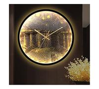TPARIS Reloj De Pared con Luz Nocturna Pequeña De Decor Moderna|Reloj Colgante Redondo De Moda|Funciona con Pilas/Sin Tictac/Fácil De Leer|Reloj Luminoso LED para Cocina,Plata,30 Cm (11,8 Pulgadas)