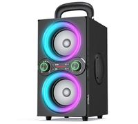 TPBEAT Altavoz Bluetooth Potente 80W, Inalámbrico Con Luces, Supergraves, Estéreo TWS de Alto Volumen 100 dB, Para Fiestas, Camping