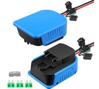 TPDL 2 adaptadores Power Wheel para batería Bosch de 18 V PBA Gardena H&G, adaptador de batería con cable de 14 AWG, fusible e interruptor para DIY Modify, juguete RC, Ride On Truck