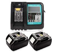 TPDL Batería de repuesto Makita de 18 V, 3,0 Ah/3000 mAh, con cargador de 3 A para Makita BL1840 BL1830 BL1850 LXT400