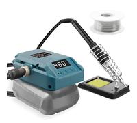 TPDL Soldador con batería para Bosch Home and Garden 18 V batería PBA de 60 W, soldador sin cable, temperatura ajustable de 51 a 480 °C, con interruptor de encendido/apagado, soporte de soldador para