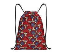TPDODON Bolsa con cordón con estampado de cera holandesa de Ankara para entrenamiento, yoga, mochilas para mujeres y hombres, con patrones africanos, para deportes y gimnasio.