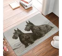 TPDODON Felpudo Vintage con diseño de Perro Terrier escocés Antideslizante para Cocina baño Sala de Estar Puerta Suelo entrada-20x32 Inch