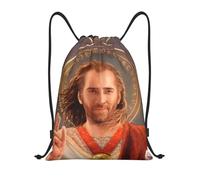 TPDODON Mochila deportiva plegable con cordón de Saint Nicolas Cage para hombre y mujer, ideal para gimnasio o para uso diario.