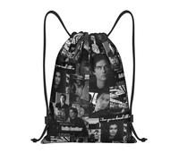 TPDODON Mochilas con cordón de Damon Salvatore, The Vampire Diaries, para hombre y mujer, plegables, para gimnasio y deportes, con temática de series de terror.