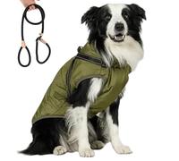 TPDRKOWJX Abrigo de Invierno for Perros, Furry King, Chaqueta Peluda for, con arnés, for pequeños, medianos y Grandes (Rojo, 4XL)(Green,5XL)