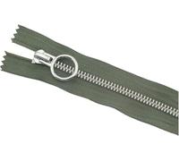 TPDRKOWJX Cremalleras de Metal, Costura, 2 Piezas 5# Cremallera 20 cm Diente Plateado Cierre automático Círculo Deslizante for Coser Ropa,(Rojo)(Army Green)