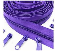 TPDRKOWJX Cremalleras de Metal, Cremalleras, 20 Metros Largo, Tiradores Cremallera, en Espiral Nailon 5# for Accesorios Ropa Costura DIY, Cremallera(Rojo 162)(Deep Purple 170)