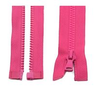 TPDRKOWJX Cremalleras de Metal, Cremalleras, 3 for Prendas, Cremallera Resina 5#, plástico con Cierre automático Extremo Abierto for Coser Ropa(Rojo,60CM)(Rose,80CM)