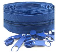 TPDRKOWJX Cremalleras de Metal, Cremalleras, #5 32.8 ft 24 Colores Bobina Nailon por The Yard con 10 Deslizadores for Costura DIY, Manualidades, Bolsas Cremallera (Plomo 316)(Bronze Blue)