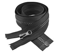 TPDRKOWJX Cremalleras de Metal, Cremalleras, Cremallera Resina con Bloqueo automático Extremo Abierto 5# for Coser Chaquetas, Abrigos, Dientes Rojos, for Accesorios Prendas Bricolaje(Rojo)(Black)
