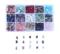 TPDRKOWJX Pulsera de cuentas, 15 colores piedras preciosas surtidas, kits chips naturales forma irregular for pulseras artesanales, collares, colgantes, fabricación joyas wanglan