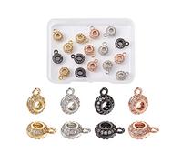 TPDRKOWJX Pulsera de cuentas, 16 piezas aleación circón, separador redondo, espaciadores, ganchos for colgar, conectores for pulsera, collar, joyería DIY, hallazgos wanglan