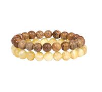 TPDRKOWJX Pulsera De Cuentas, Pulseras Ágatas Rojas for Mujeres Hombres Piedra Lunar Natural Botswana Locas Aventurina Ojo Tigre Conjunto Joyería wanglan(19cm-No.3)