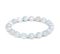 TPDRKOWJX Pulsera De Cuentas, Pulseras Ágatas Rojas Geométricas for Mujeres Hombres Brazalete Piedra Cuarzo Natural Facetado Ópalo Aventurina Joyería Moda Única wanglan(21cm-Aquamarines)