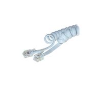 TPFNet Cable Espiral Telefónico, 2X Conector RJ10 / 4P4C, Blanco, 4 Metros