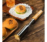TPFOON Hierro de fuego de alimentos, sello de hierro de marca personalizado para alimentos, hierro de fuego personalizado para carne para madera, hierro incendiario de frutas, hamburguesas de hierro