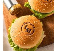 TPFOON Hierro de marca de alimentos personalizado, hierro de marca de carne para filetes, hierro de marca personalizado para hamburguesas pan pastel tostadas barbacoa madera cuero latón sello