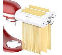 TPGSING Accesorio para hacer pasta para KitchenAid batidoras, juego de rodillos y cortadores de pasta 3 en 1 para KitchenAid, cortador de fettuccine ajustable en grosor con cepillo de limpieza