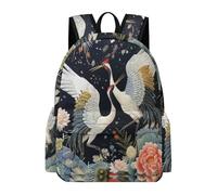 TPISLI Bolsa Escolar Japonés Estilo Grullas 12-16 Años para Chicos Mochila Escolar Pájaros Curso 8-10 para Chicas Mochila Colegio, Bookbag Duradera en Curso, Libros y Salidas Actividades Diarias
