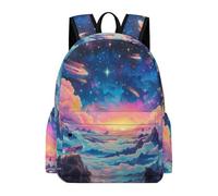 TPISLI Bolsa Escolar Luna y Estrellas para Chicos 9 Años Mochila Escolar Colorido para Chicas Clase 4 Mochila Colegio, Backpack Ligera en Curso, Libros y Salidas Actividades Diarias