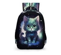 TPISLI Gato Galaxia Mochila Niña Niño, Mochila Infantil 6-12 Años Resistente Al Agua Mochila Escolar Ligero Lindo Mochila Animal Gato Para Viaje Escolar