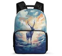 TPISLI Mochila Alce Escolar Colegio Chica, Mochila Animal Ciervo Infantil Para Juveniles Niña, Mochilas Escolares Primaria Para Niños Instituto Ligera