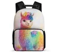 TPISLI Mochila Alpaca Motivo para Estudiantes Cursos 3-5 Mochila Animal Patrón 5-10 Años School Bag, Detalles de Fieltro Bolsillos Laterales Ocio Actividades