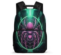 TPISLI Mochila Araña Rosa Niño Niña 8-12 Años Mochila Infantil Cyberpunk Estilo Cursos 1-3 School Bag, Detalles de Fieltro Espalda Acolchada Ocio Actividades