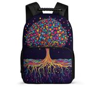 TPISLI Mochila Árbol de Corazones para Niña Niño 7-12 Años, Mochila Colegio Colorido Botánico Escolar Ligera, Backpack, Primaria Viaje, Cómoda para Libros Cuadernos