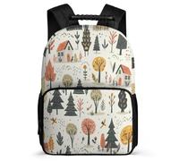 TPISLI Mochila Árbol Patrón Cursos 2-4 para Estudiantes Mochila Escolar Planta Estampado 6-10 Años Bookbag, Tejido 1680D Detalles de Fieltro Viaje Uso Diario