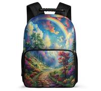 TPISLI Mochila Arcoíris Cursos 2-4 para Niñas Mochila Infantil Beautiful Scenery 5-10 Años School Bag, Detalles de Fieltro Asa Reforzada Ocio Actividades