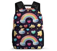 TPISLI Mochila Arcoíris Diseño Estudiantes 7-12 Años Mochila Infantil Colourful Cursos 1-3 School Bag, Detalles de Fieltro Espalda Acolchada Navidad Escuela
