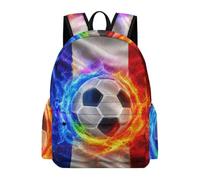 TPISLI Mochila Balón de Fútbol con Bandera Francesa Chico Clase 3 Mochila Fútbol Niños 7-11 Años Bolsa Primaria Cómoda Ligera Vuelta al Cole Outdoor Viaje Colegio Uso Diario