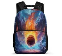 TPISLI Mochila Baloncesto de Fuego Escolar Para Niños Niño Informal Grande, Mochila Baloncesto Colegio De Nailon Fieltro Mochilas Escolares Para Niña Primaria Y Secundaria De Grados 2 A 8