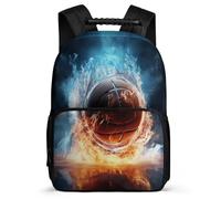 TPISLI Mochila Baloncesto de Hielo y Fuego Escolar Mochila Baloncesto De Gran Capacidad Kids Backpack Travel Laptop Bookbag Regalo Para Niños Backpack Kids Schoolbag Adjustable Straps