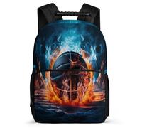 TPISLI Mochila Baloncesto de Hielo y Fuego Escolar Niño Primaria, Mochila Baloncesto Para Niñas 8 A 12 Años, Mochilas Escolares Chica Para Prima Elementare