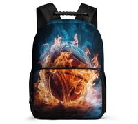 TPISLI Mochila Baloncesto de Hielo y Fuego Escolar Para Niñas De 1 A 5 Clases, 2025, Nylon Y Lana De Fieltro, Mochila Para Niños Con Baloncesto, Mochilas Escolar 9-13 Años