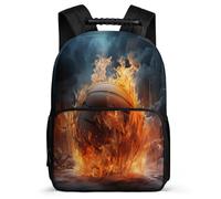 TPISLI Mochila Baloncesto de hielo y fuego Escolar Para Niños Mochila Amante del boxeo Secundaria Para Estudiantes Adolescentes Duradera Resistente Grande Niña