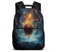 TPISLI Mochila Baloncesto de hielo y fuego Escolares Niños 7-9 Años Adolescentes, Mochilas Amante del boxeo Escolar Chico Grandes, Mochila Informal Primaria Y Secundaria Para 10-16 Años