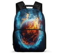 TPISLI Mochila Baloncesto de Hielo y Fuego Escolares Niños Adolescentes, Mochila Baloncesto Escolar Chico Grandes, Mochilas Informal Primaria Y Secundaria Para 9 10-17 Años